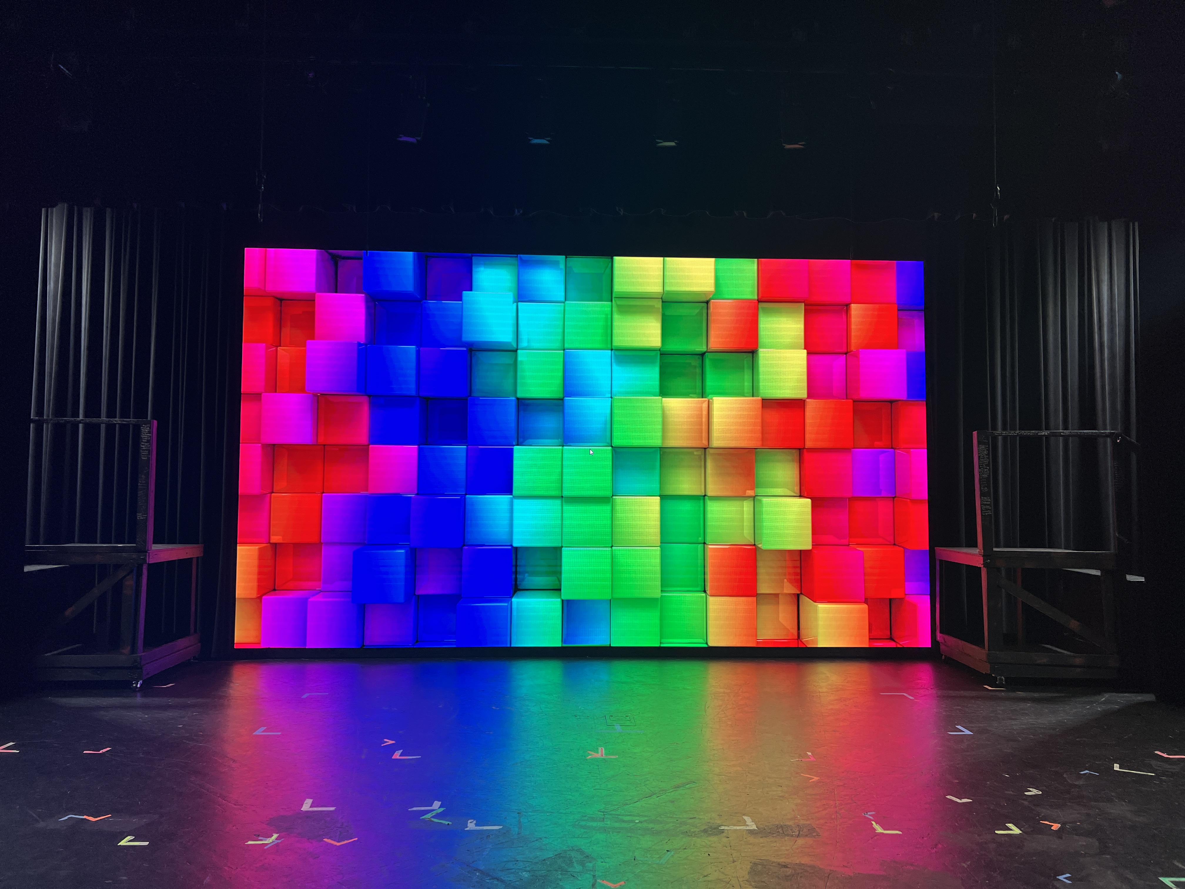 LED video wall in modern space